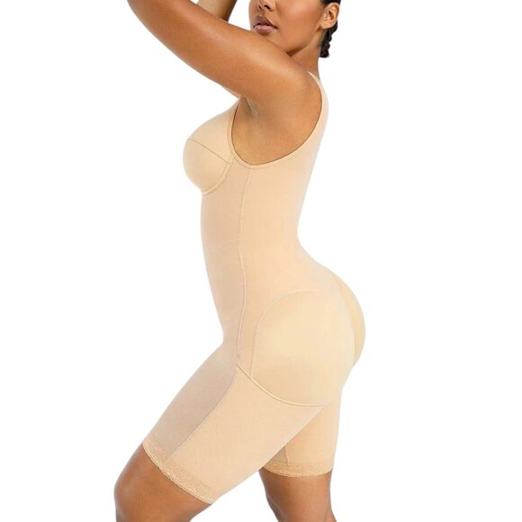 Advanced Support Sculpted Nude Bodysuit - Targeted Compression • Built-In Bra - Picture 4 of 9